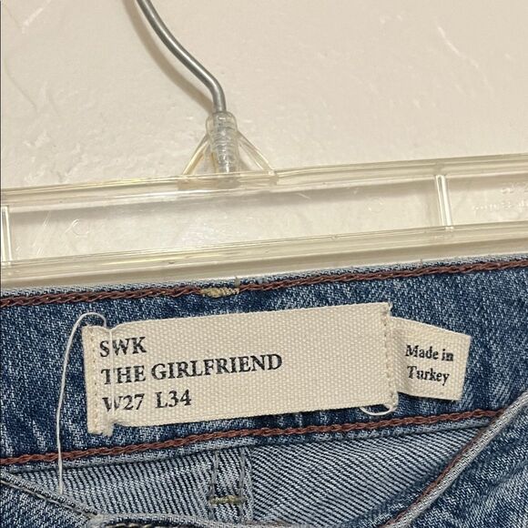 Anthropologie SWK See Worn Kept The Girlfriend Distressed Classic Denim Jeans - Picture 7 of 16